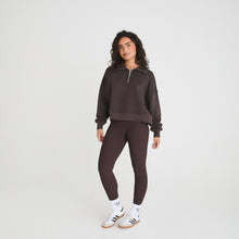  BOXY QUARTER ZIP SWEATSHIRT - BITTER CHOC