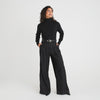 TWILL TAILORED WIDE LEG TROUSERS - BLACK