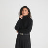 ROLL NECK KNIT JUMPER - BLACK SHIMMER