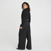 TWILL TAILORED WIDE LEG TROUSERS - BLACK