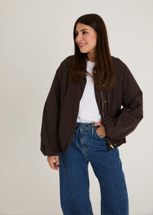  THE BOMBER JACKET - CHOCOLATE BROWN