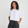 THE CROPPED BOXY TEE - WHITE