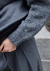 THE SIGNATURE WIDE LEG TROUSERS - GREY PINSTRIPE
