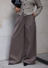 ULTRA WIDE LEG TROUSER - TRUFFLE