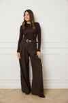 SMOOTH SCULPT LONG SLEEVE TOP - ESPRESSO
