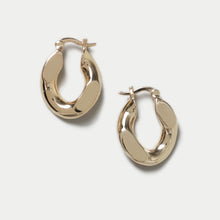  WAVE LINE HOOP EARRING - GOLD PLATED