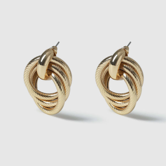 STATEMENT KNOT EARRINGS - GOLD PLATED