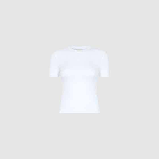 SCULPT RIB T-SHIRT - WHITE