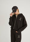 THE SOCIAL CLUB HOODED ZIP UP - COCOA BEAN