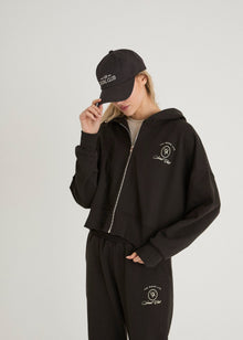  THE SOCIAL CLUB HOODED ZIP UP - COCOA BEAN